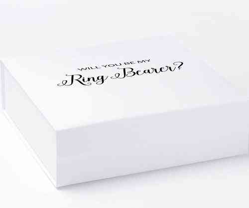 Will You Be My Ring Bearer? Proposal Box White - No Border - No Ribbon