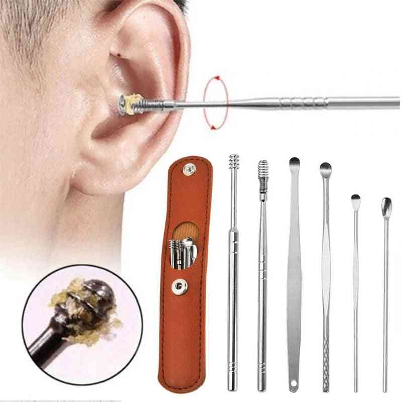Innovative Spring Ear Wax Cleaner Tool Set With Storage Bag