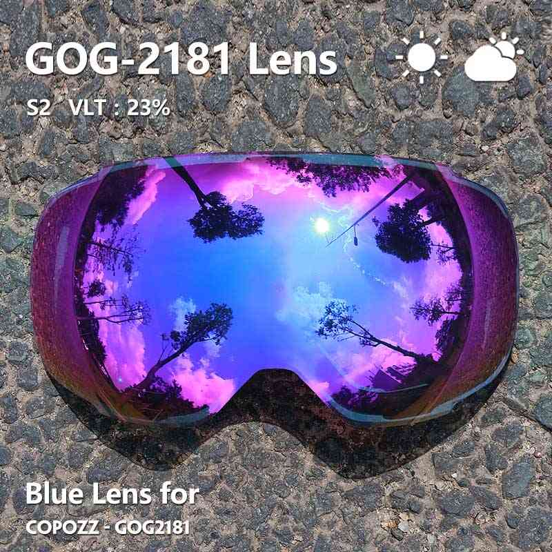 Copozz Magnetic Lenses For Ski Goggles Gog-2181 Lens Anti-fog Uv400 Spherical Snow Ski Glasses Snowboard Goggles(lens Only)