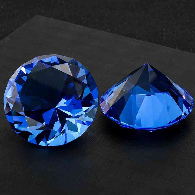 Crystal Diamond Shaped Paperweight Decorative Cut Glass Giant Gemstone
