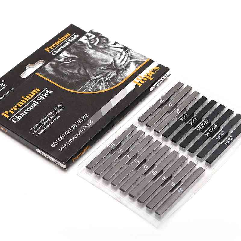 Premium Square Compressed Charcoal Drawing Pencils Set For Diy Drawing Crafts