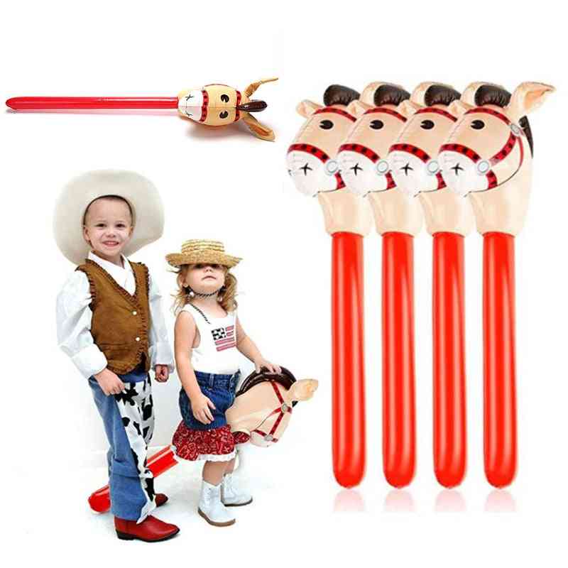 Multi-functional Inflatable Horse Head Stick Ride-on Toy