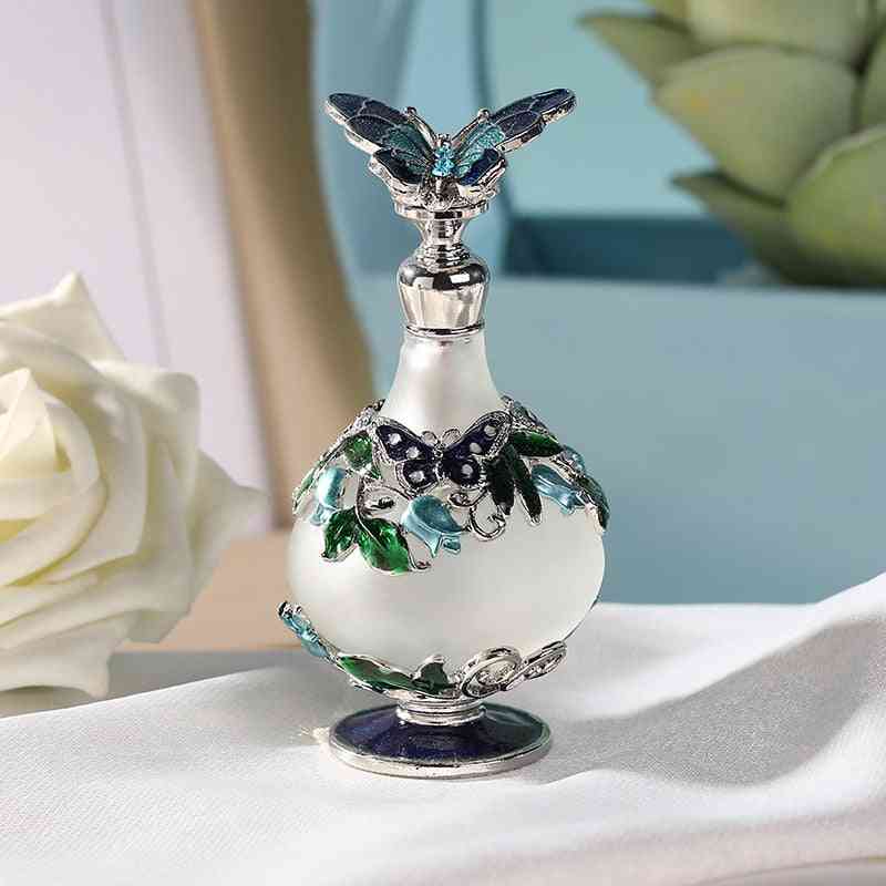 25 ml vintage blå sommerfugl tom parfumeflaske