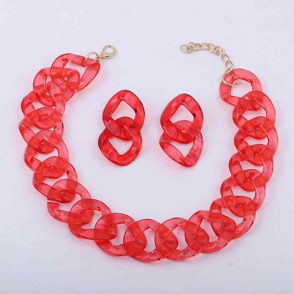 Transparent Acrylic  Long Chain Necklace
