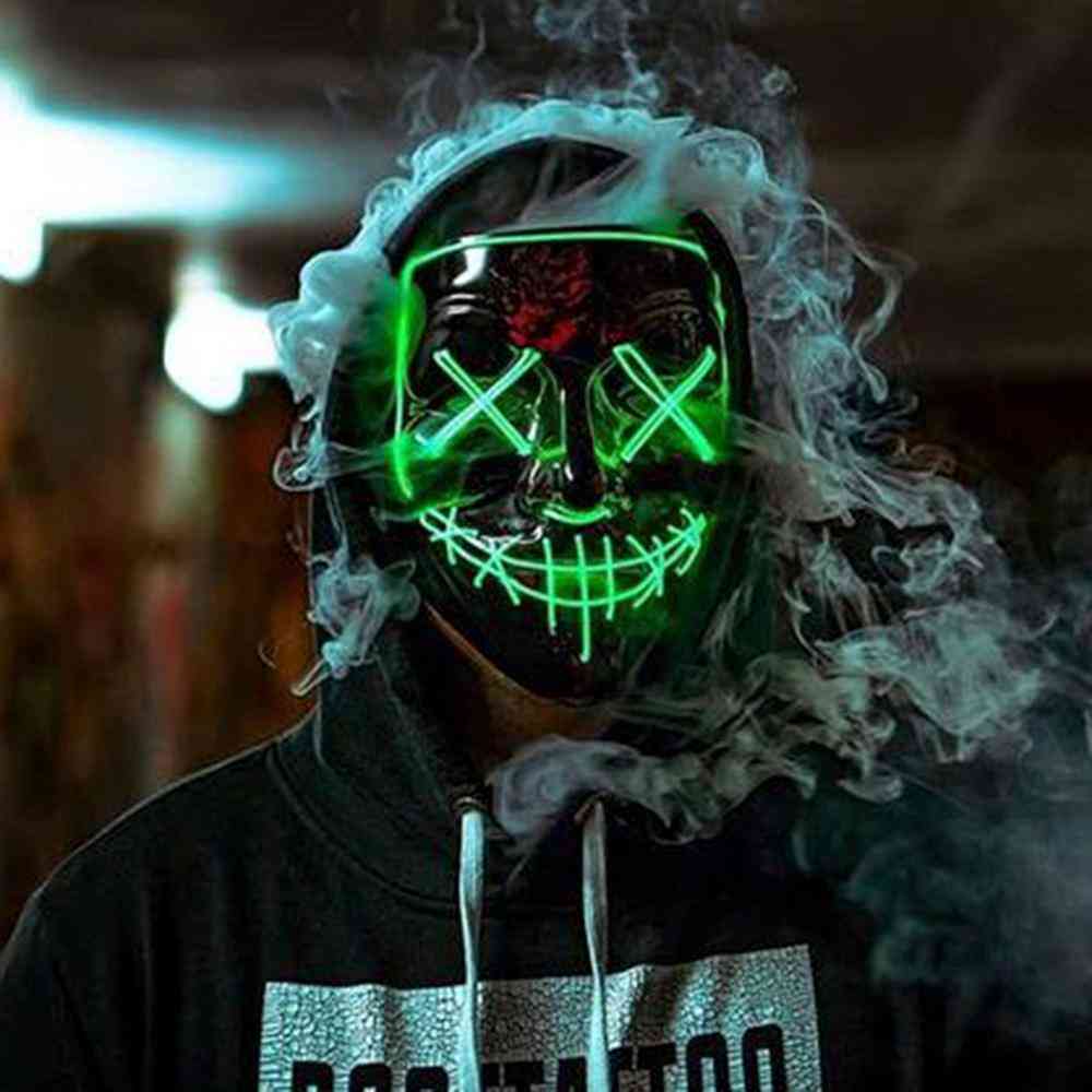 Scary Led Halloween Cosplay Light Up Face Mask