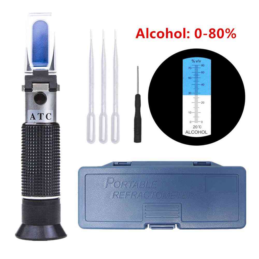Hand-held 0-80% Alcohol Refractometer Alcoholometer