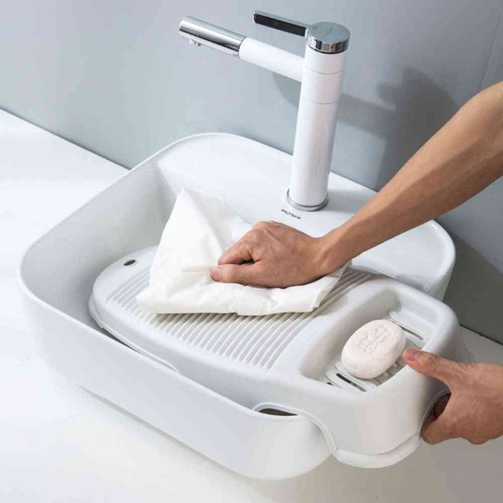 Plastic Washboard For Sink Basin Laundry Portable Clothes Cleaning