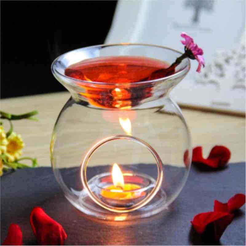 Home Decor Glass Candle Heat Resistant Oil Furnace Aroma Burner Holder