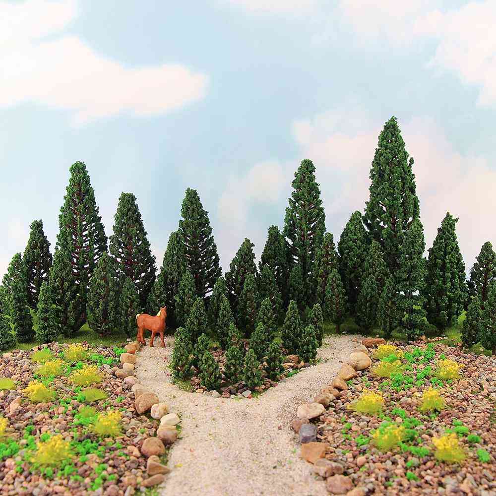 Model Pine Trees, Green Pines Plastic For Forest