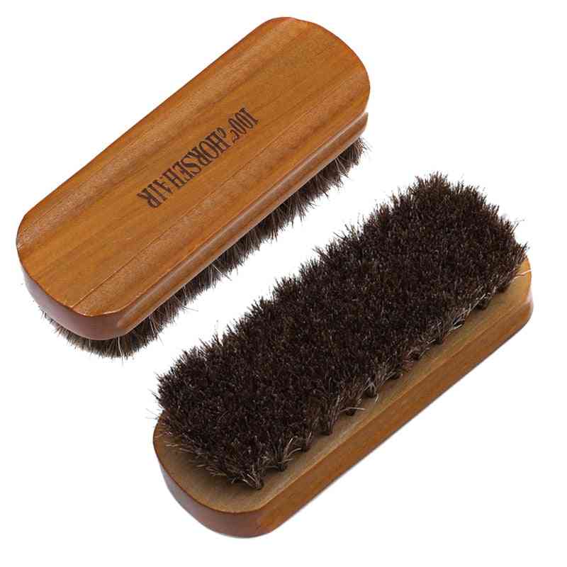 Natural Leather Horse Hair Soft Polishing Cleaning Brush