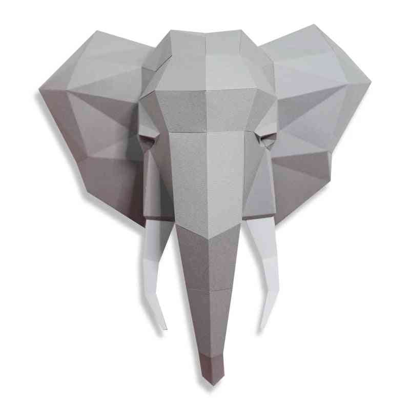 Kreativitet elefant dyr papir modell veggdekor