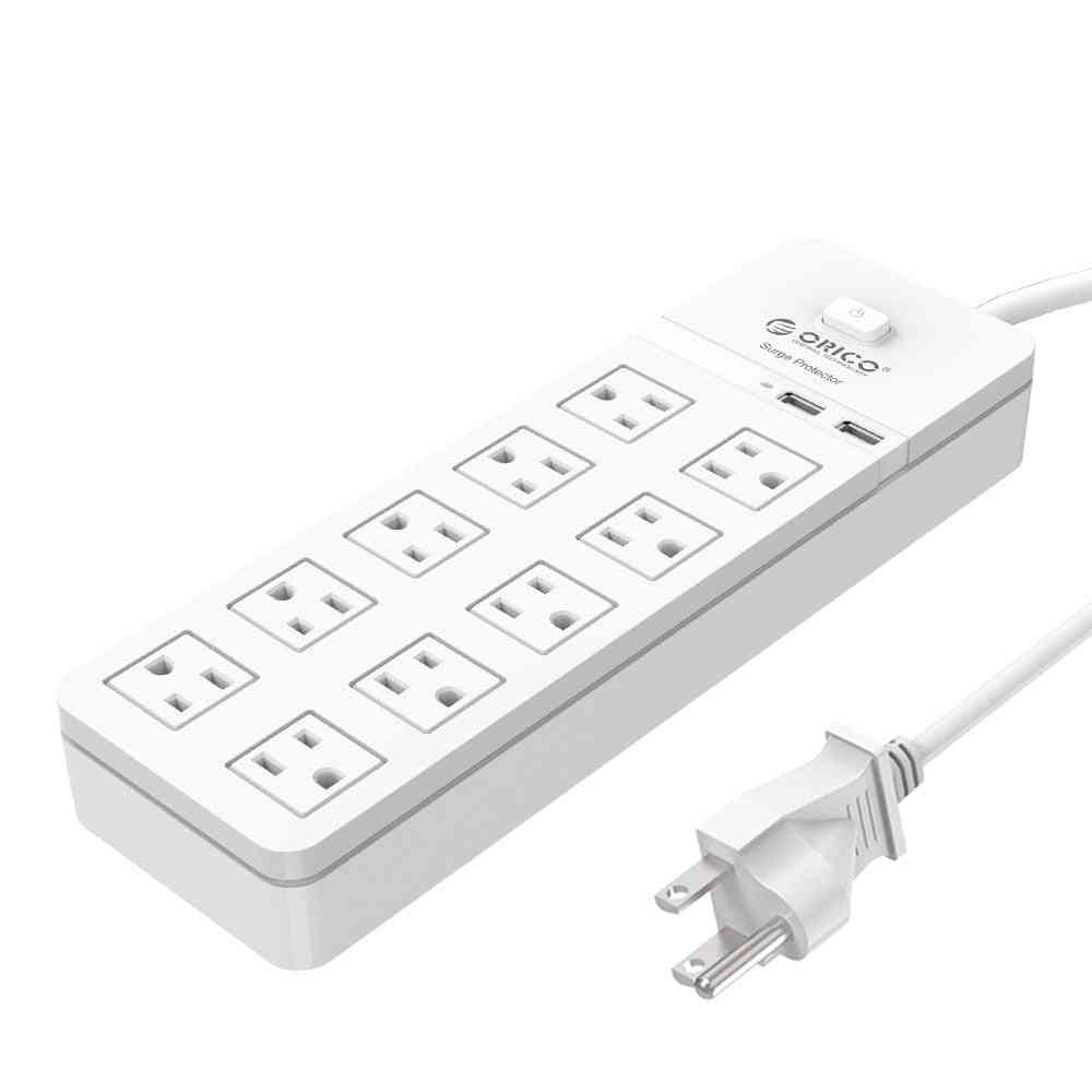 Us Power Strip 8ac 10ac Outlets Sockets With 2 Usb Ports