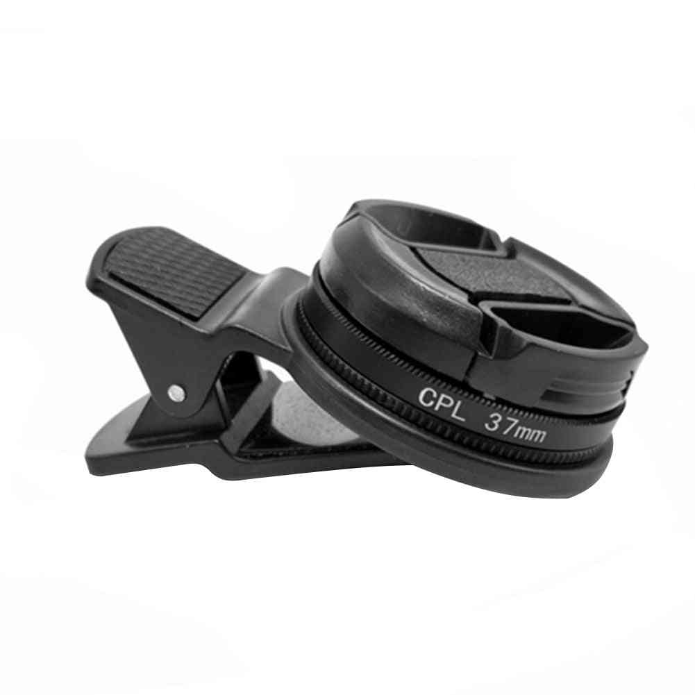 Phone Wide Angle Polarizer Circular, Durable With Clip Black Lens