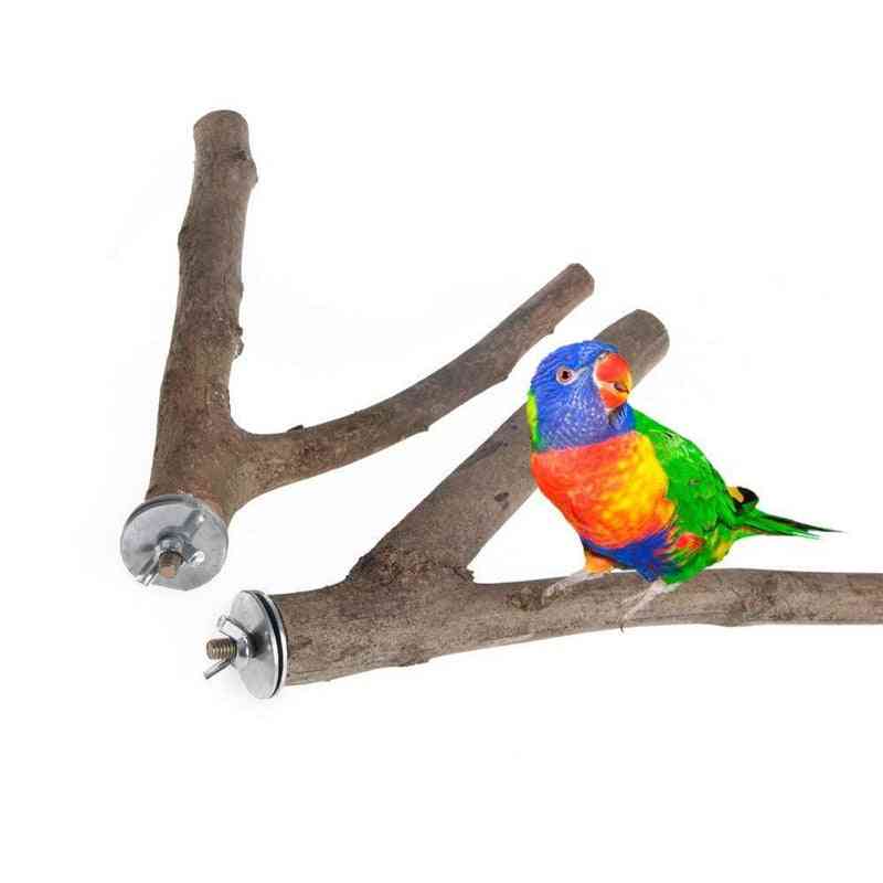 Wood Perch Tree Branch Budgie Parrot Stand   