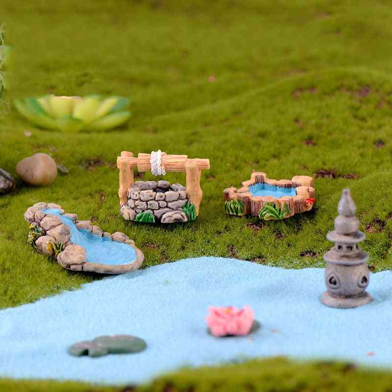 Lighthouse Well Bridge Figurines Miniature Craft Fairy Pot Decoration