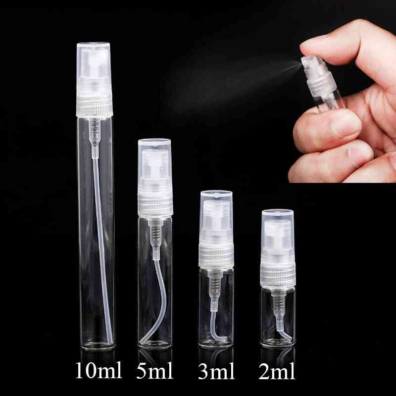 5pcs 3ml 5ml 10ml Mini Refillable Sample Perfume Glass Bottle Travel Empty Spray Atomizer Bottles Cosmetic Packaging Container