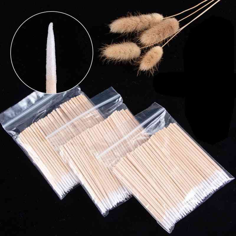 Natural Wooden Micro Dirt Cleaning Disposable Mini Cotton Swabs