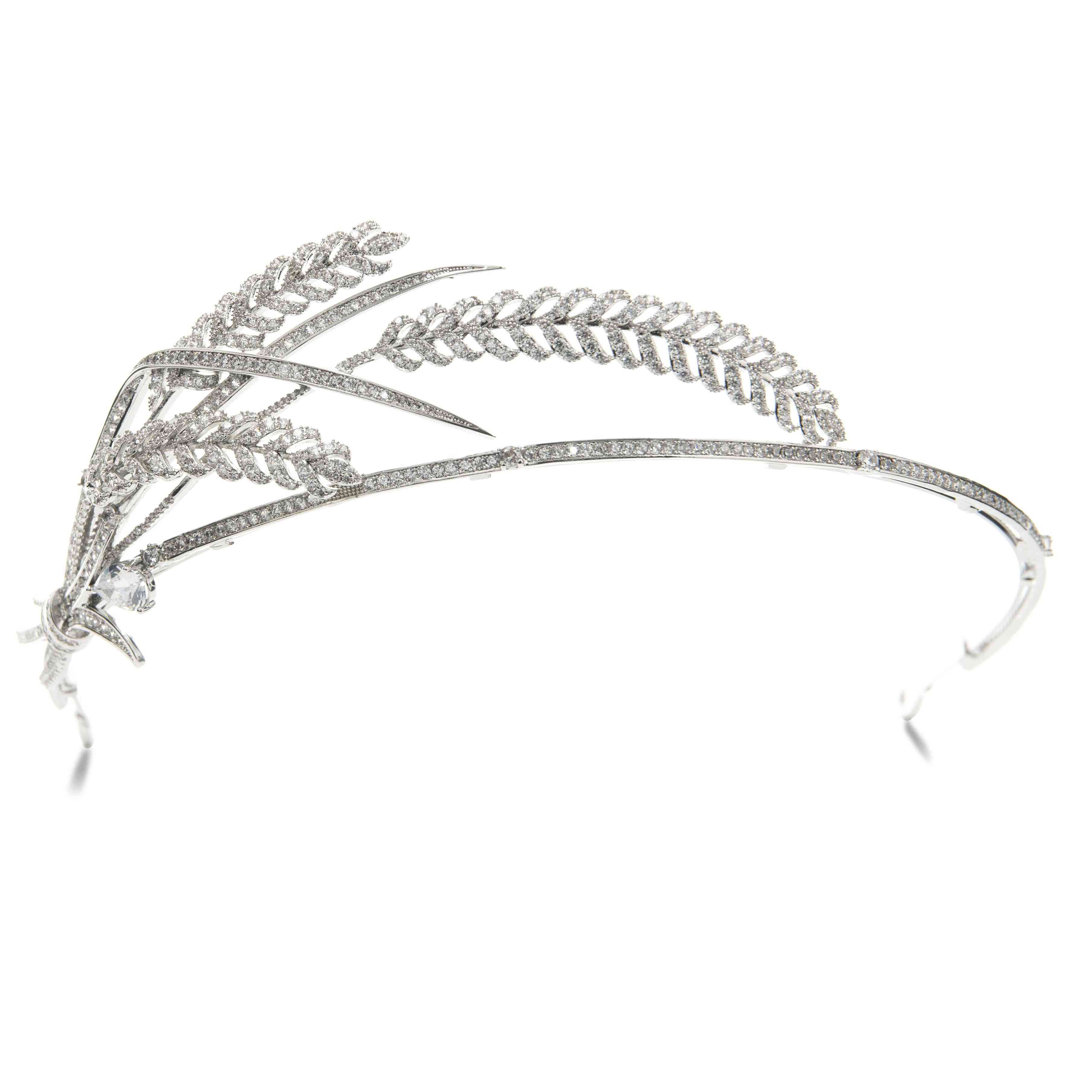 Classic  Wheat Girl Crystal Princess Crown For Bride Wedding Hair Jewelry