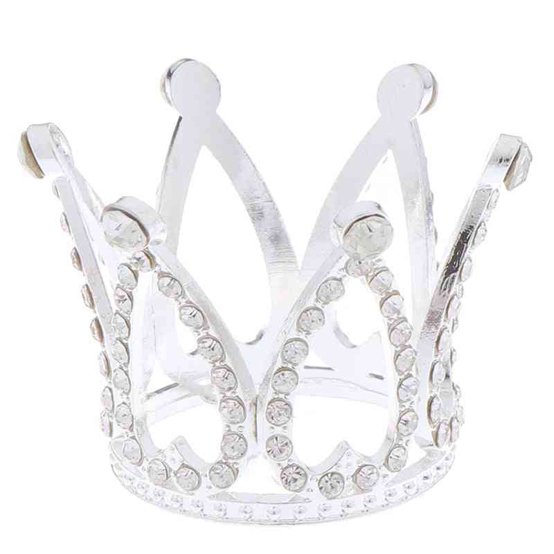 Mini Crown Princess Topper Crystal Pearl Tiara Hair Ornaments For Wedding