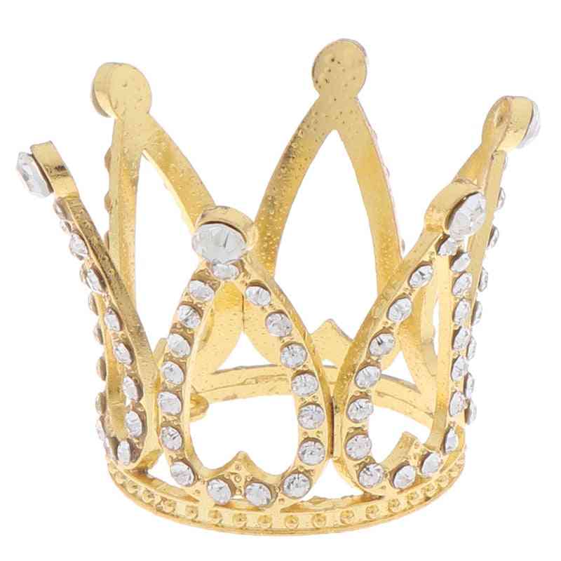 Mini Crown Princess Topper Crystal Pearl Tiara Hair Ornaments For Wedding