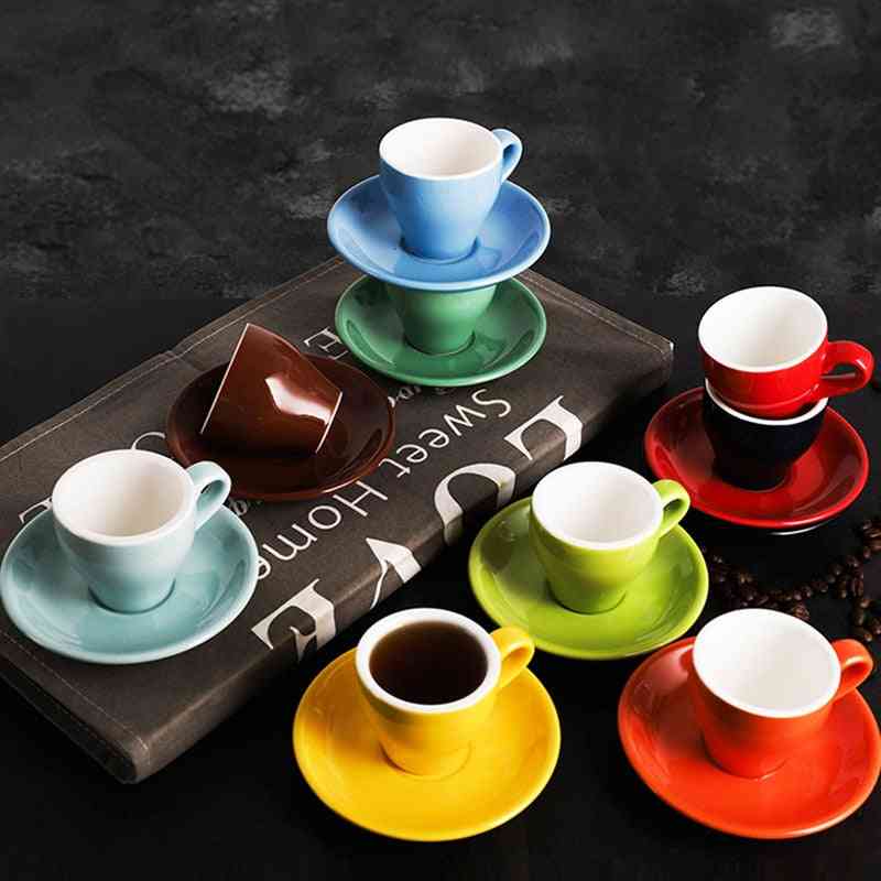 Colored Glaze Ceramic Coffee Cup Set