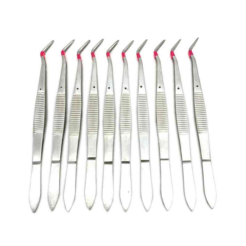10 Pcs New Medical Forceps Tweezers Dental Instruments