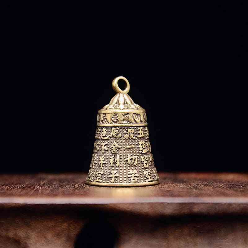 Brass Handicraft Die Casting Scripture Bell Car Button Wind Bell Tibetan