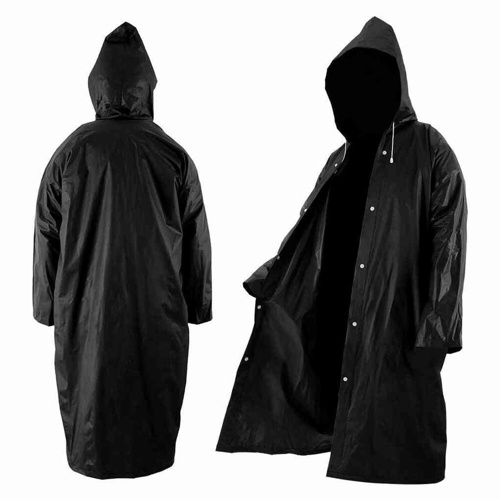 Women Men Black Camping Waterproof Rainwear Suit