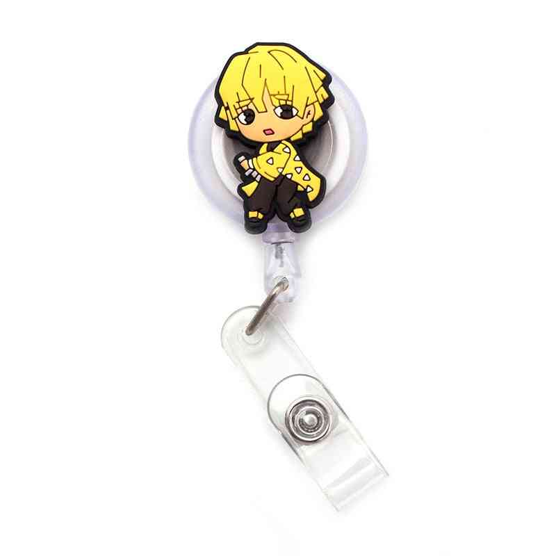 Cute Boy And Girl Retractable Card Holder Badge