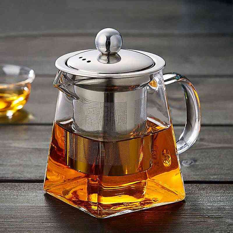 Stainless Steel Heat Resistant Glass Teapot
