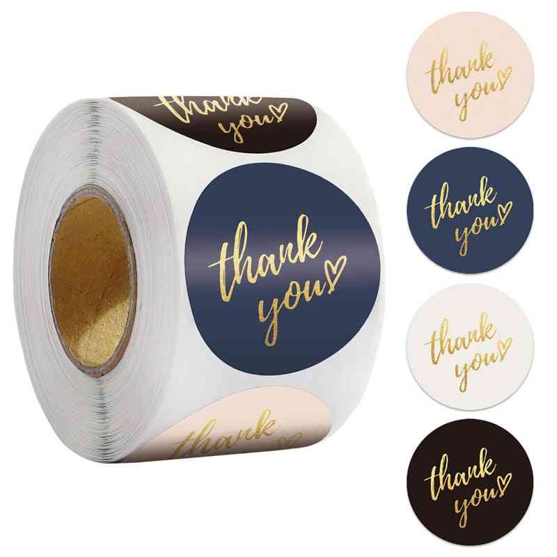 Round Labels Thank You Kraft Paper Packaging Sticker