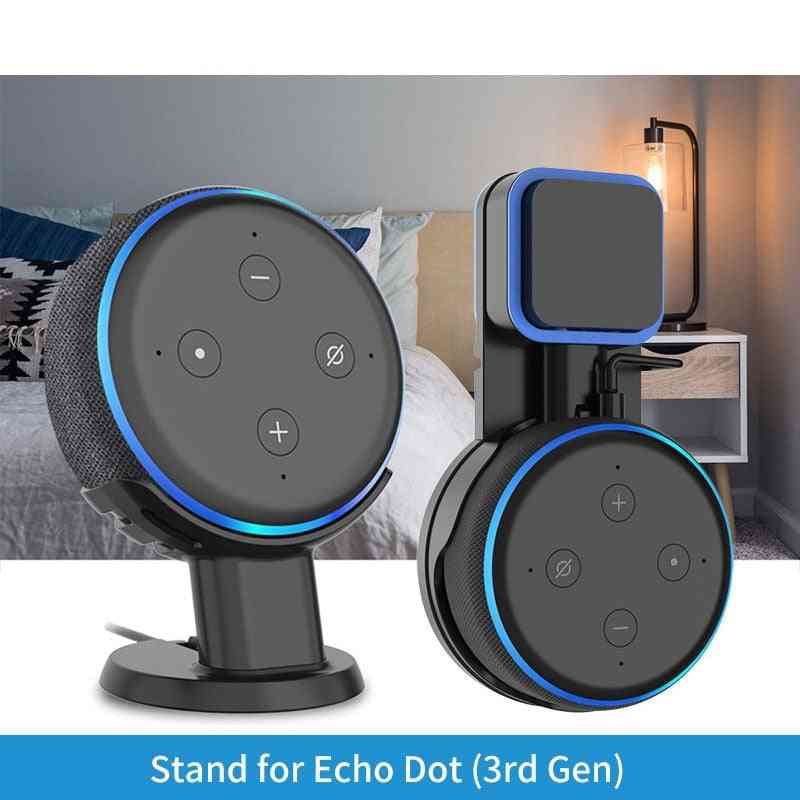 Table Stand For Alexa Echo Dot 3 Smart Speaker With Screwless Cable Management