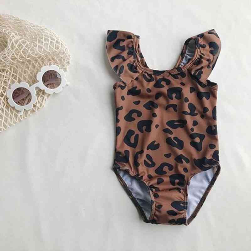 Summer Kids Baby Swimsuit Leopard Printed Swimsuit Swimming Costume Swimwear Beachwear Outfits One-pieces