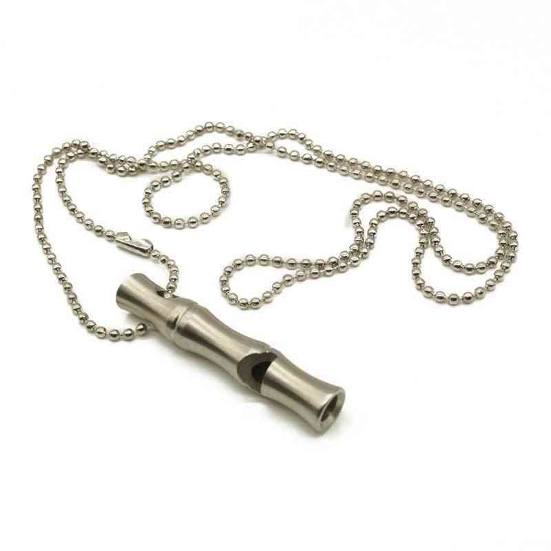 Stainless Steel Whistle With Chain Survival  Emergency Cheerleading Whistle