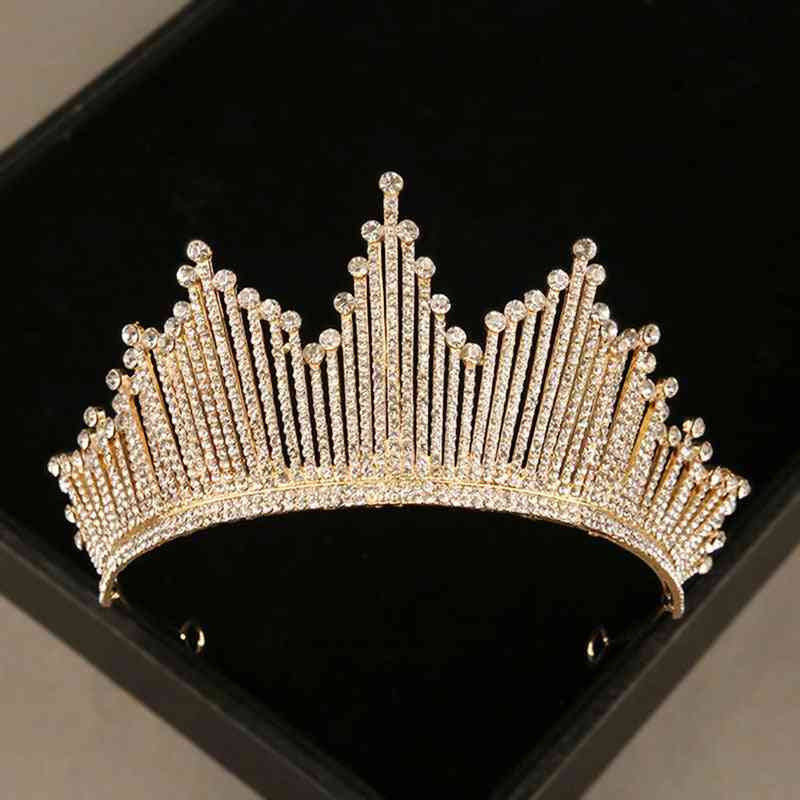 Crystal Headband Queen Crown Pearls  Wedding Tiara