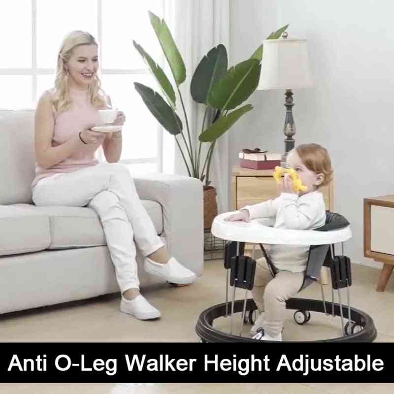 6-16m Baby Walkers With Wheel Baby Walk Learning Foldable Multifunction Anti-roll Anti O-leg Walker Height Adjustable Seat Chair