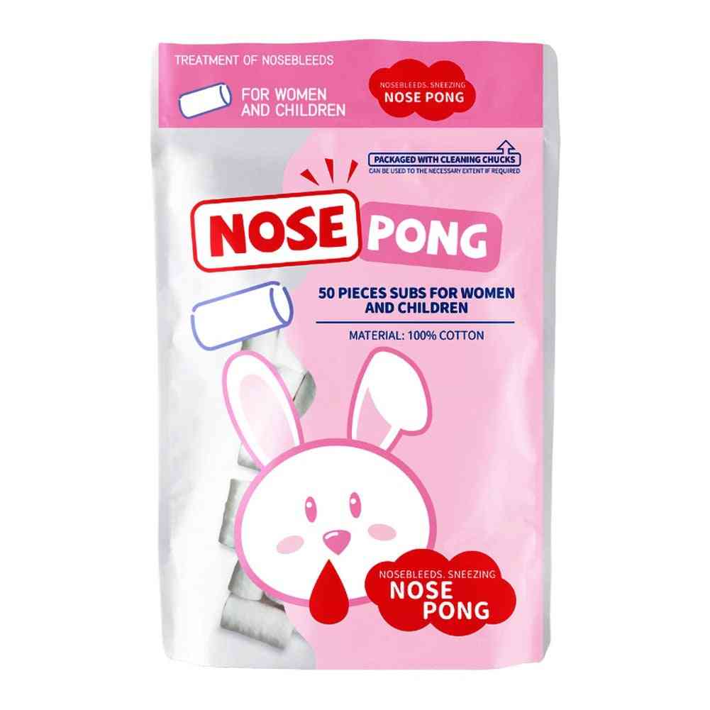 50 Capsules Baby Cotton Swabs Nose Blood Stop Child Nose Bleeding Runny Nose Degreasing Cotton Roll