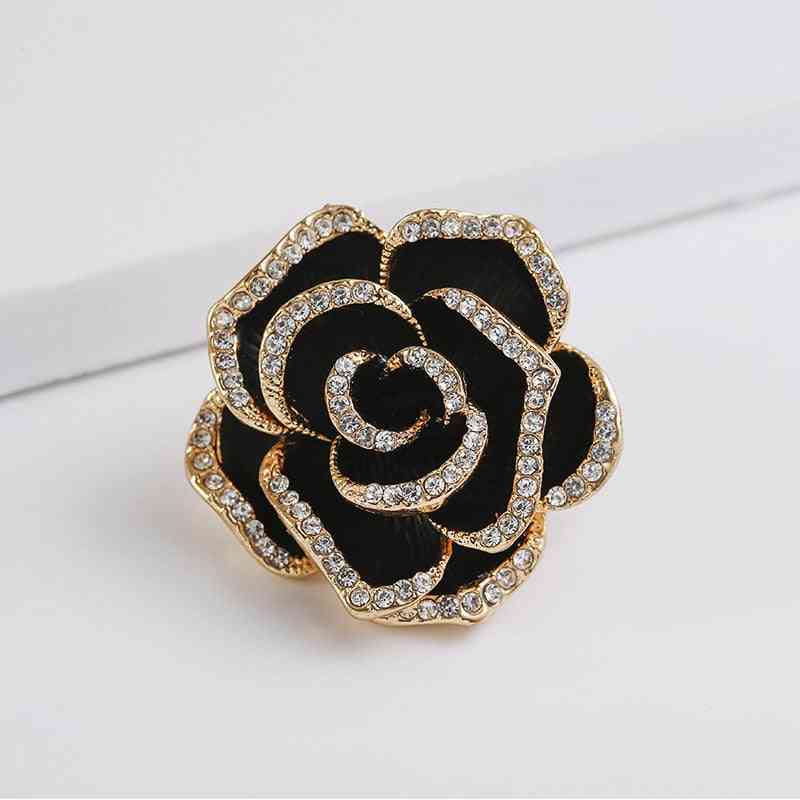 Fashion Camellia Flower Pins Brooches Feminina Jewelery