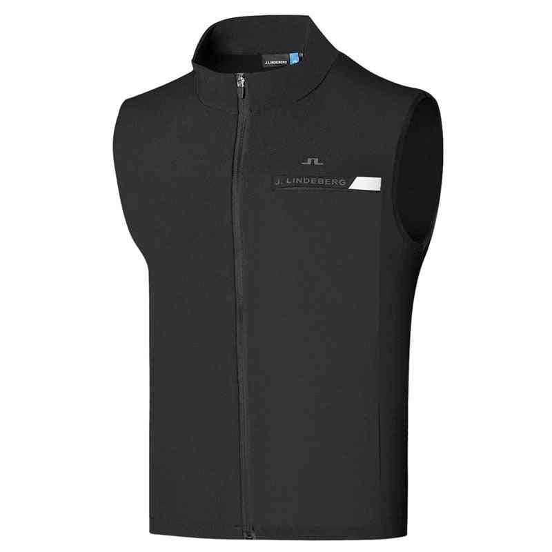Autumn Winter Golf Clothes Men's Plus Velvet Golf Vest Black Or White Color Jl Sleeveless Outdoor Sports Leisure Thin Jacket