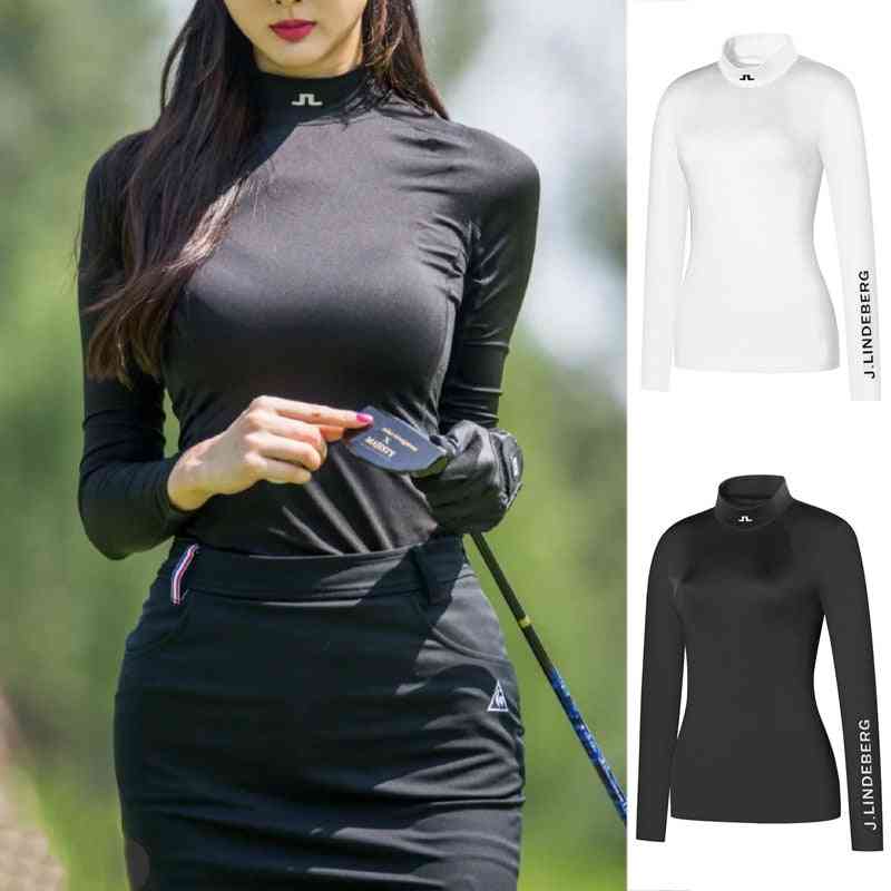 Winter Golf Clothing Ladies Plus Velvet Bottoming Shirt Sports Leisure Outdoor Breathable High Quality Warm T-shirt Long Sleeves