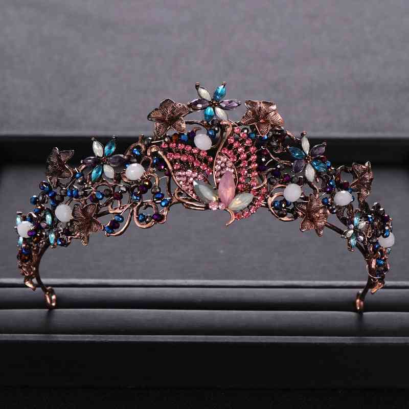 Vintage Bridal Butterfly Crystal Crown  Hair Accessories