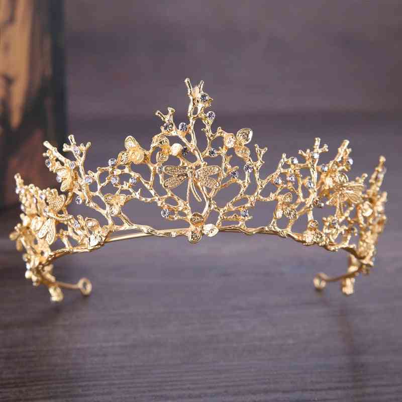 Vintage Crown Butterfly Crystal Crown Bridal Wedding Hair Accessories