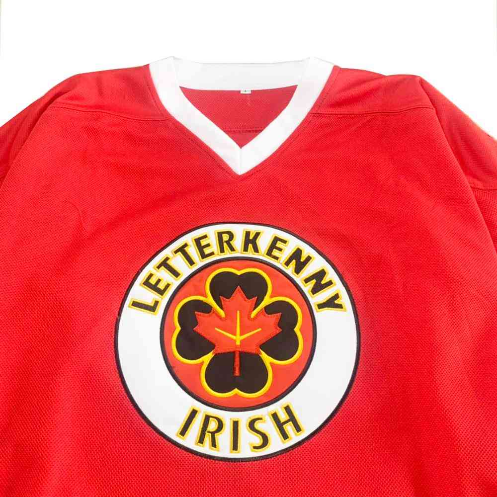 Bg ishockey tröjor letterkenny irish 69 shoresy jersey broderi sömnad utomhus sportkläder hip-hop kultur film röd