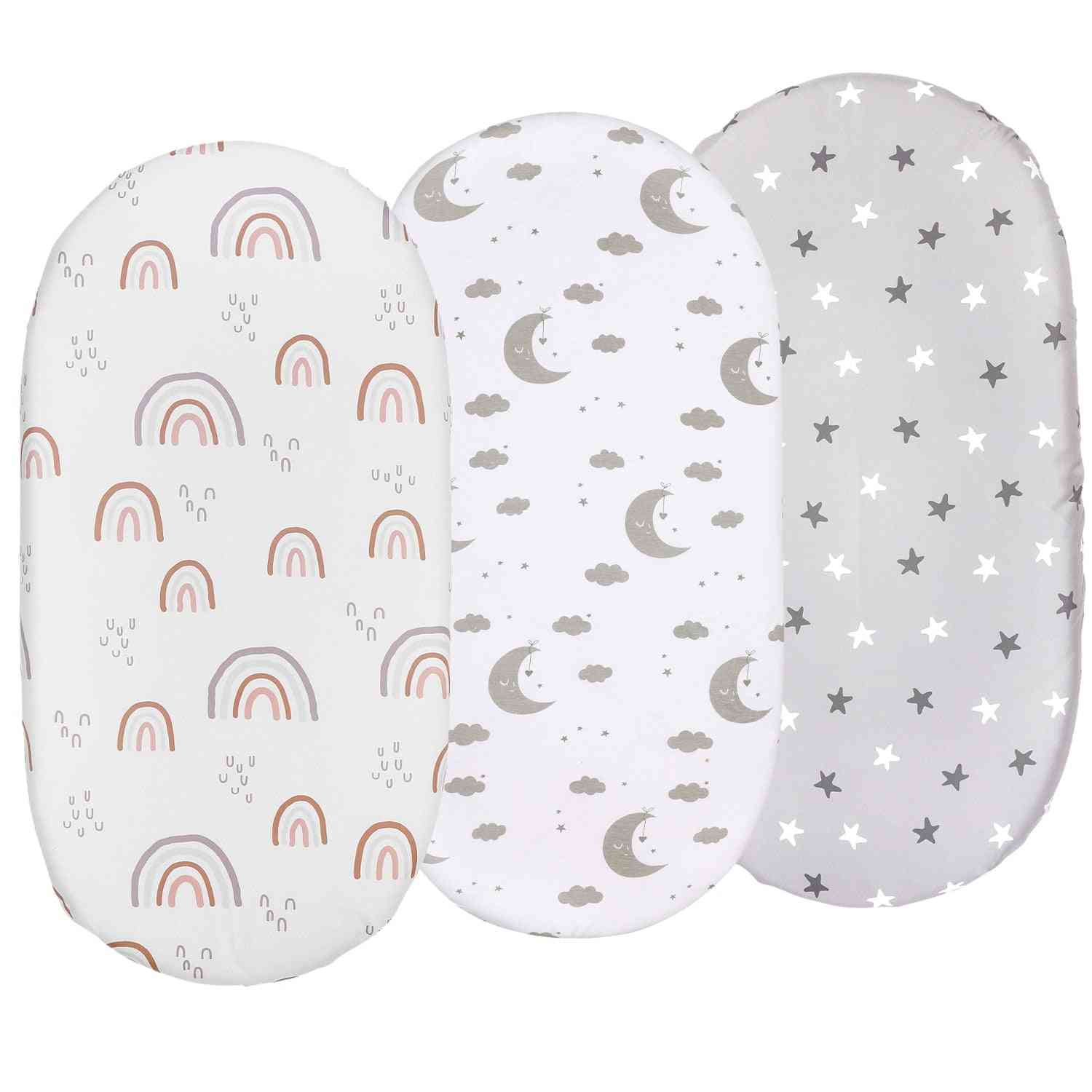Newborn Bassinet Sheet 1 Pack Ultra Soft Stretchy Craddle Sheets  For Playard Bedding, For,unisex,ultra Soft 82*41cm