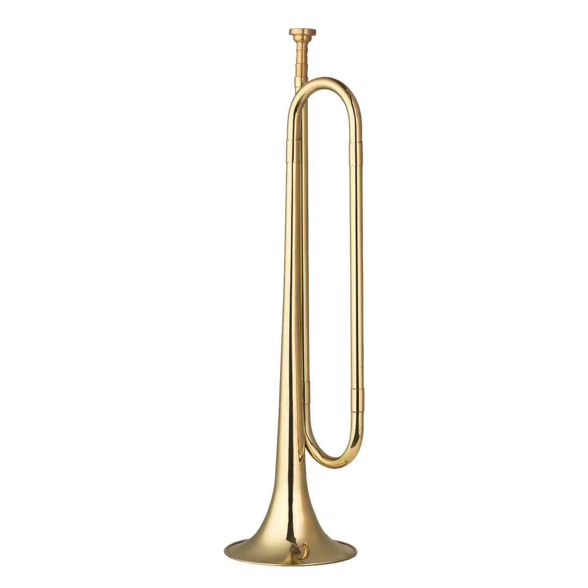 C trumpet kavallerihorn i guldpläterad mässing
