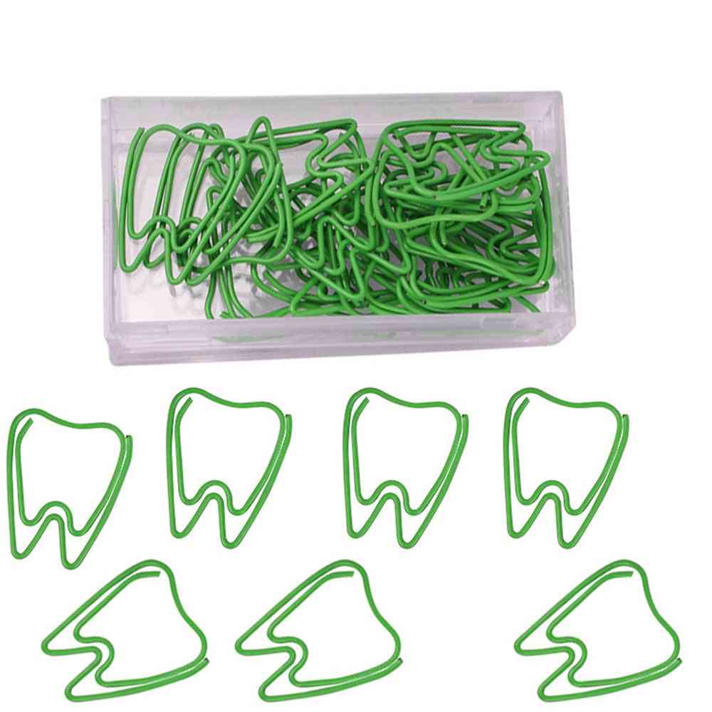 Cute Green Tooth Shape Paper Clips