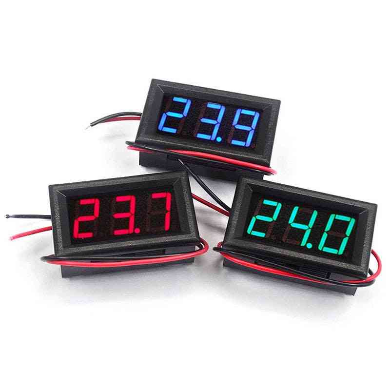 Led Digital Voltmeter Voltage Meter Volt Instrument Wires Red Green Blue
