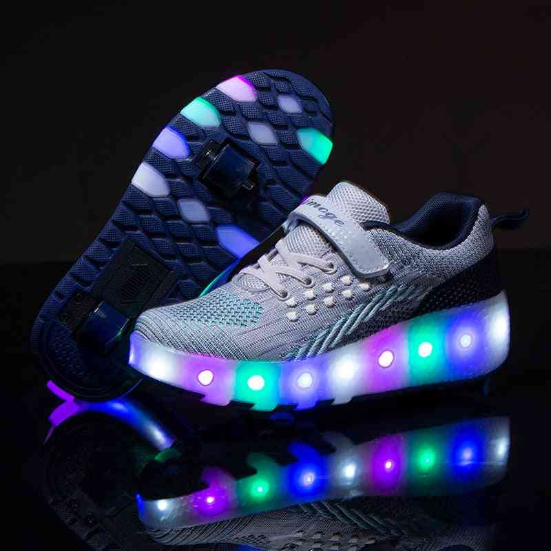 Boys Roller Shoes, Led Light Up Usb Shoes