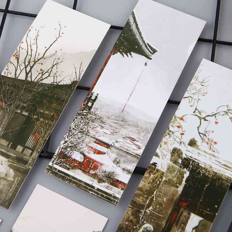 Unique Chinese Style Paper Bookmarks Painting Card