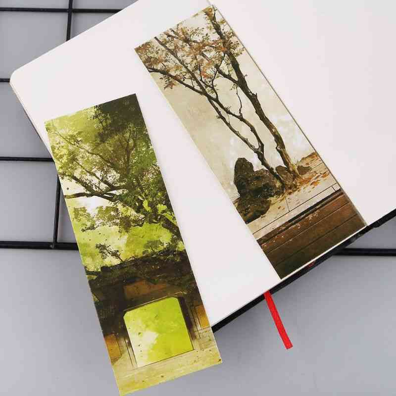 Unique Chinese Style Paper Bookmarks Painting Card